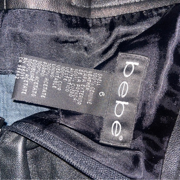 Bebe Black Leather Pants with Lace-Up Detail - Picture 6 of 11